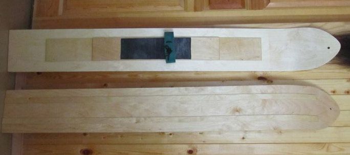 Лыжи Зима с полозьями (береза, осина 200мм), длина 135 см