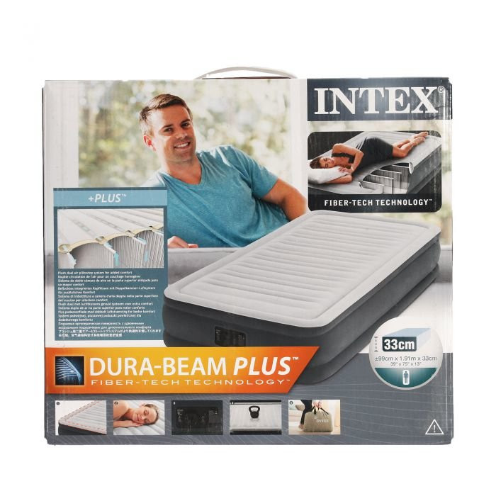 Матрас надувной Comfort-Plush Twin, со встроен. насосом 220V, 99х191х33 см