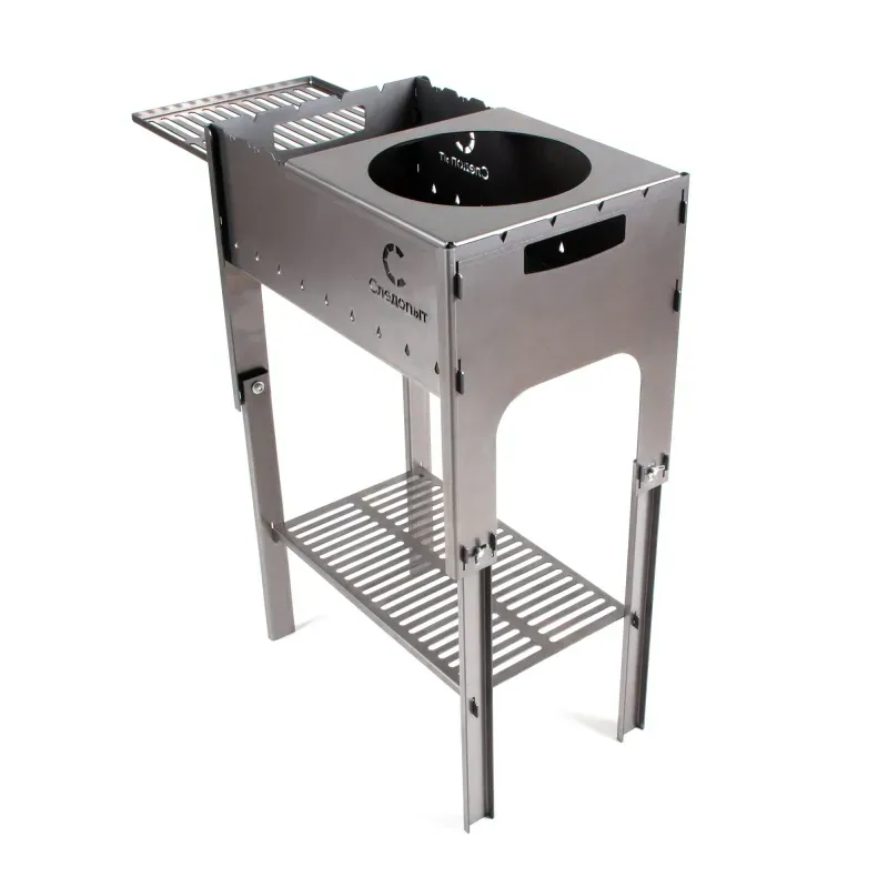 Мангал складной, 718х310х752 мм, со столиком и подставкой под казан, толщина 2 мм, в сумке, СЛЕДОПЫТ