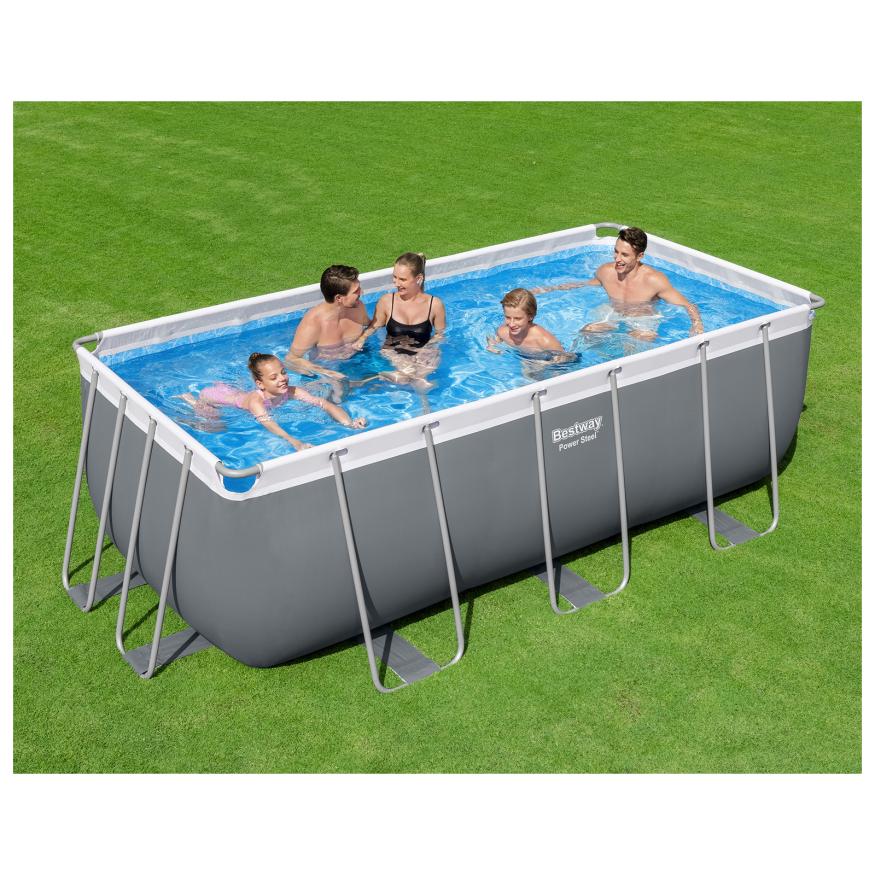 Бассейн каркасный Power Steel, 412 х 201 х 122 см с лестницей и картриджным фильтром 2006л/ч