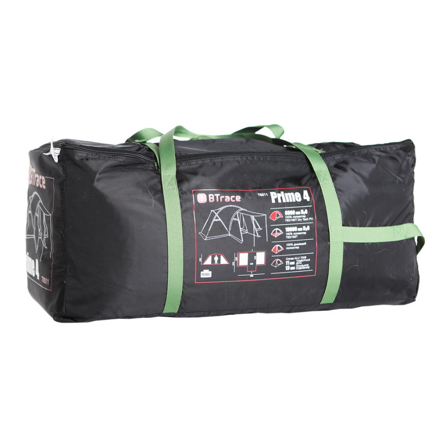 Палатка &amp;quot;Prime 4&amp;quot; зеленый/бежевый, Btrace