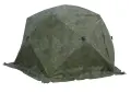 Палатка зимняя ЧУМ 2 (трехслойная, пиксель с выводом под трубу и навесом)